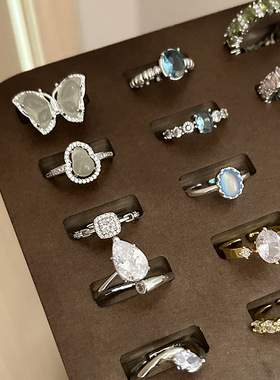 Zircon Ring Female Wind Does Not Fade High Sense Sterling Si