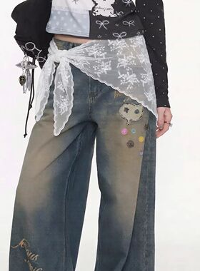 Fashion Ins Lace Hair Scarf Women Retro Triangle Hair Bands