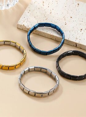 Stainless Steel Bracelet Pendant Classic Italian Chain Link