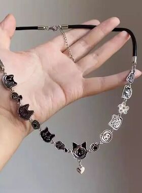 Cute Cartoon cat Star Heart Pendant Necklace 2025 Fashion Co