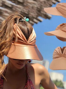 Women's Sun Hat Sun UV Protection Large Brim Face Blocking C