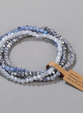 Fashion Natural Stone Beaded Bracelets 4Pcs/Set Healing Reik