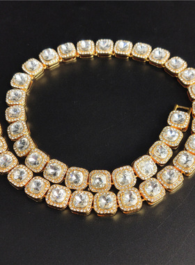 Men's Hip Hop Rap Accessories Hiphop Round Square Diamond Ca