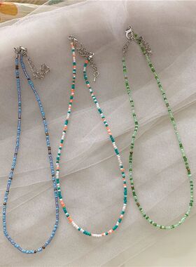 Bohemia Simple Seed Beads Strand Choker Necklace String Coll