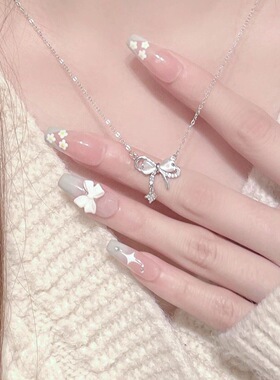Girl Love Clavicle Chain Female Design High Sense Opal Bow N