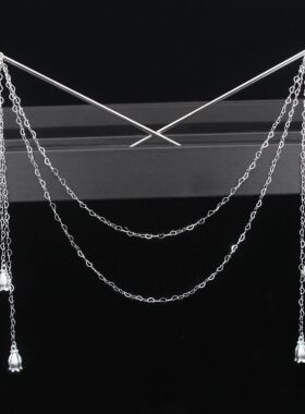 Double Chain Hair Fork Pearl Tassel Hair Stick Nunchaku Hair
