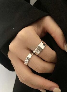 2pcs Y2K Shiny Star Opened Rings for Men Women Punk Hiphop S