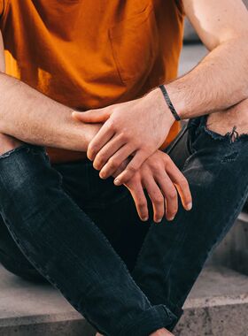 Vnox Gothic Black Cuban Chain Bracelets for Men, Stainless S