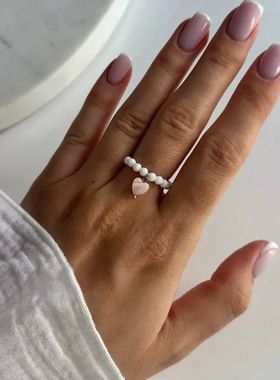 Vintage Originality String of Beads Elastic Cord Heart Shape