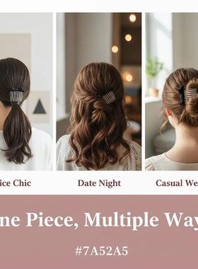 2Pcs Inserted Hair Comb Bow Clip for Curly Bangs Side Top Ea