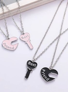 Fashion Best Friends Honey Love Couple Pendant Necklace 2 Pc