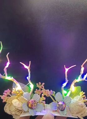 Christmas LED Light Antlers Hair Band Cute Fairy Glowing Elk
