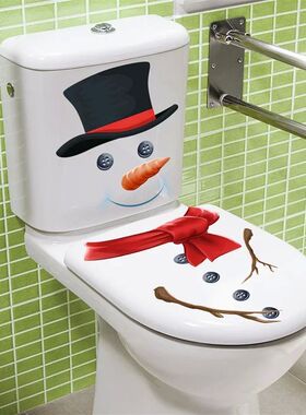 Snowman Christmas Toilet Stickers PVC Self-adhesive Waterpro