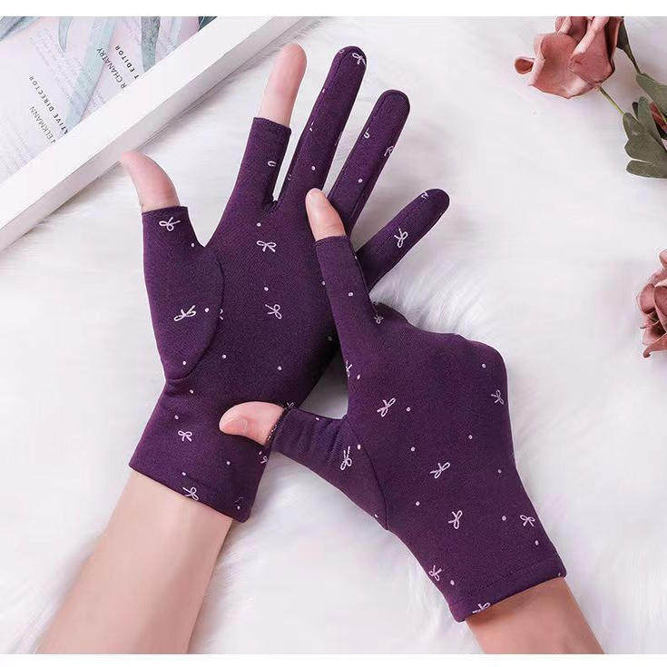 手套保暖防寒漏两指秋冬季加绒高弹力工作轻薄跳舞游戏触屏手套女,淘宝优惠券,粉丝福利购,淘宝优惠卷