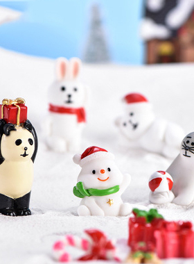 圣诞老人雪景可爱风树脂工艺品