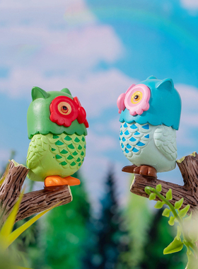 跨境外贸欧美微景观园艺摆件PVC工艺品可爱卡通动物猫头鹰装饰品
