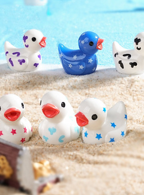 外贸新品微景观树脂工艺品创意国旗星星卡通小鸭子 DIY装饰品摆件