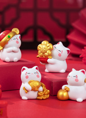 微景观创意恭喜发财猫 DIY装饰品招财猫家居装饰品电视柜飘窗摆件