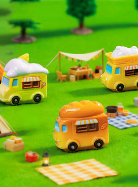 微景观简约创意冰淇淋薯条小车娃娃屋 DIY装饰品迷你树脂小摆件