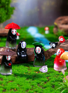 跨境新品微景观创意卡通雨天小孩儿公仔万圣节 DIY装饰品迷你摆件