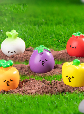 微景观简约可爱萌系小蔬菜茄子彩椒白菜 园艺造景DIY装饰品摆件