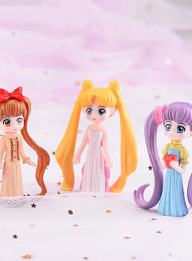 可爱风美女蛋糕配饰钥匙扣小摆件