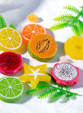 微景观创意切片水果橙子猕猴桃火龙果食玩 DIY装饰品迷你树脂摆件