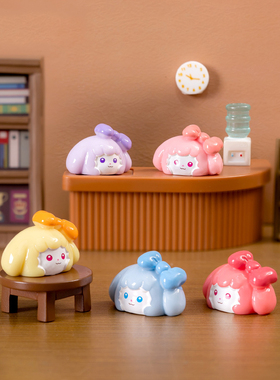 微景观树脂工艺品可爱卡通动物蝴蝶结萌粒小狗公仔装饰品车载摆件