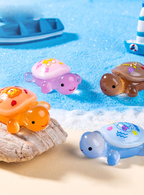 微景观简约创意夜光十二星座小乌龟公仔DIY装饰品迷你树脂小摆件