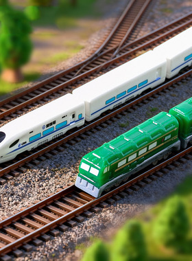 微景观简约创意写实火车高铁和谐号仿真模型 DIY装饰品迷你小摆件