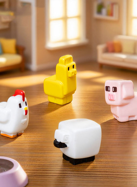 微景观创意Q版我的世界羊驼小鸡动物公仔DIY装饰品迷你树脂小摆件