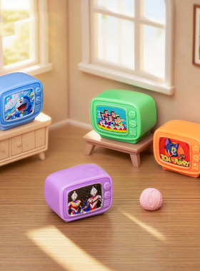 微景观创意怀旧复古童年小彩电娃娃屋 DIY装饰品迷你桌面小摆件