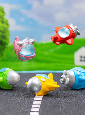 微景观创意Q版仿真小飞机客机模型DIY装饰品挂配件迷你桌车载摆件