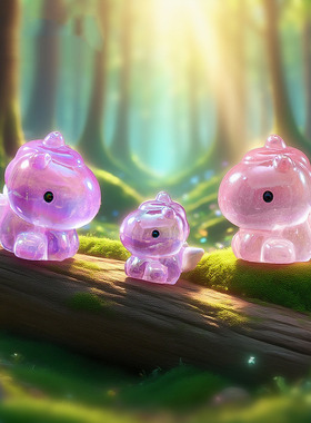 微景观创意可爱七彩电镀独角兽萌粒公仔 DIY装饰品迷你桌面小摆件