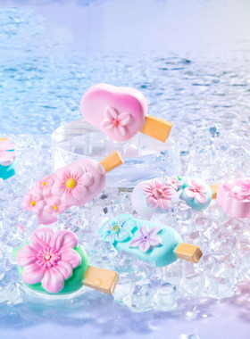 微景观简约创意夏日花朵冰淇淋雪糕 DIY装饰品冰箱贴手机壳小摆件