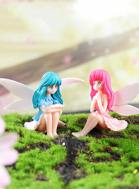 微景观简约现代塑料工艺品可爱人物新款花仙子园艺蛋糕装饰品摆件