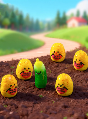 微景观创意写实表情土豆黄瓜蔬菜 DIY装饰品迷你桌面树脂小摆件