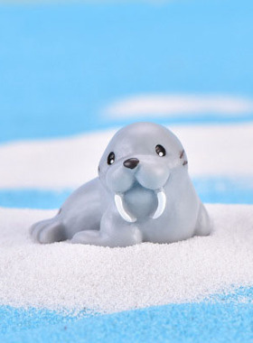 海景世界动物摆件盆栽树脂工艺品