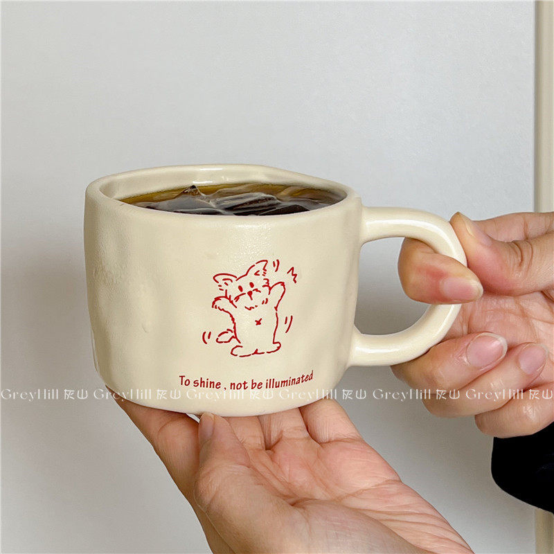 复古ins陶瓷情侣送礼马克杯高级家用创意咖啡杯小狗韩风礼品水杯,淘宝优惠券,粉丝福利购,淘宝优惠卷