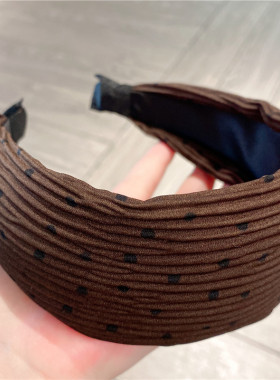 超仙甜美复古波点宽边布艺发箍