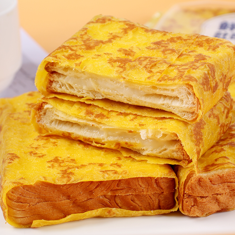 盐津铺子鲜蛋皮吐司面包500g独立小包装休闲营养早餐代餐零食品 - 图1
