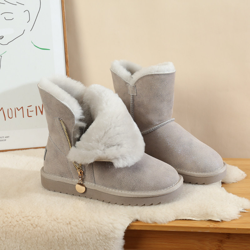 东北雪地靴女款2025冬季加绒中筒靴防滑皮毛一体棉鞋真皮羊毛棉靴,淘宝优惠券,粉丝福利购,淘宝优惠卷