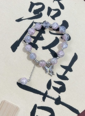 新中式古风串珠弹力绳手串甜美玻璃珠珠手串夜市摆摊手饰