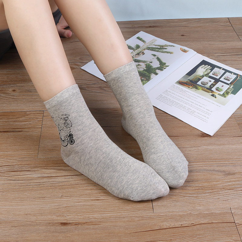 2021新款冬精梳棉休闲透气中筒袜 冬爱短袜/打底袜/丝袜/美腿袜