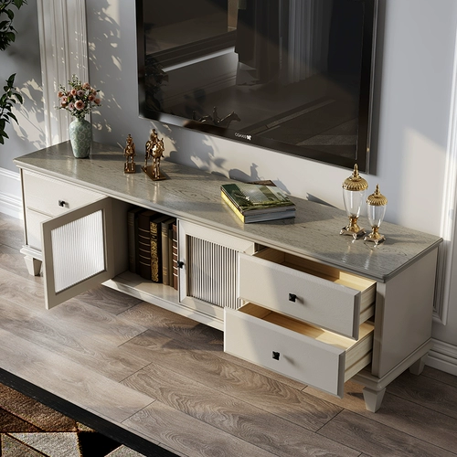 Mori American Light Luxury с твердым деревом телевизионной столовая мебель мебель мебель для телевизионного шкаф