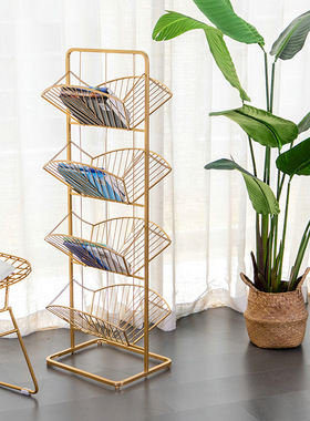 北欧铁艺书架卧室窄缝小户型轻奢学生客厅创意移动落地树形置物架