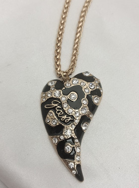 合金欧美风女闪钻滴釉项链百搭