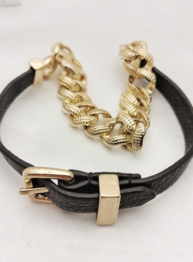 女合金皮质欧美双层手链小众