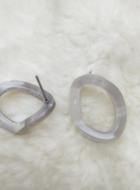 耳钉树脂几何简约欧美女