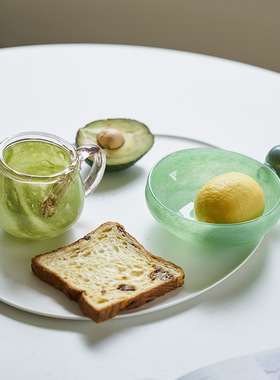 复古风餐桌双色拼接花水杯果盘碟子餐盘香薰烛台装饰品拍照道具